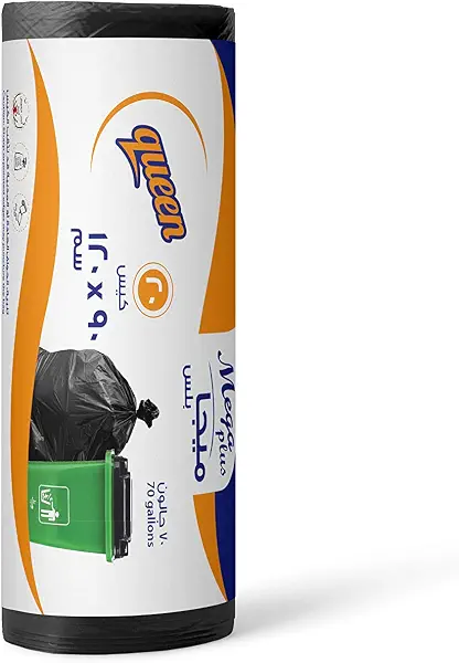 سعر ومواصفات ةرول اكياس قمامة ميجا بلس من كوين - 20 كيس - اسود - 120 x 90 سم (B08WJL8QFL) على Amazon EG