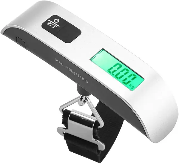 سعر ومواصفات هزيير ميزان شنط سفر رقمي محمول بشاشة LCD مع خطاف لشنطة السفر او شنطة العمل - 110 رطل، من هزيير، متعدد الألوان (B07SG671MW) على Amazon EG