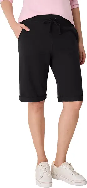 سعر ومواصفات هنس شورت برمودا French Terry للسيدات من Hanes باللون الأسود، مقاس S (B0170ACNS4) على Amazon EG