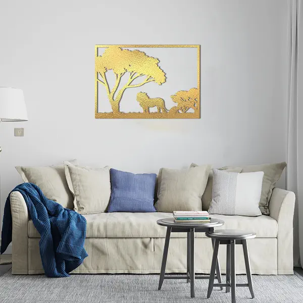 سعر ومواصفات هوم جالاري لوحة فنية جدارية خشبية بتصميم اسد مقاس 60×80 سم، ذهبي (B0D33THXX8) على Amazon EG