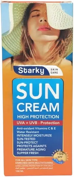 سعر ومواصفات واقي شمس من ستاركي بعامل حماية SPF 50، كريم لجميع أنواع البشرة، 100 مليلتر (B0GJTJ6VDS) على Amazon EG