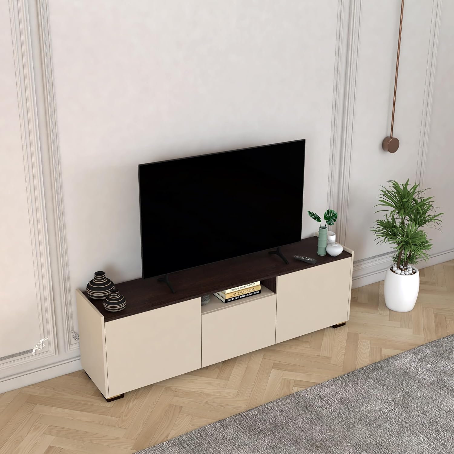 سعر ومواصفات وحدة تلفزيون، بيج × بني، 180 سم، خشب مُصنع (B0CF5Q1QHM) على Amazon EG