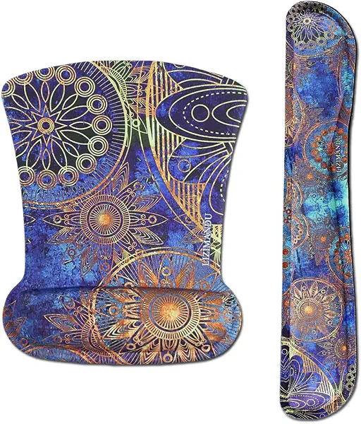 سعر ومواصفات وسادة لراحة المعصم للوحة المفاتيح وقاعدة ماوس بدعامة لراحة المعصم متينة ومريخة وخفيفة الوزن لسهولة الكتابة وتخفيف الألم ودعم مريح من تشيليز (لون بوصلة أزرق) (B077ZXM6ZQ) على Amazon EG