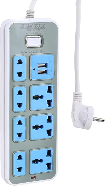 سعر ومواصفات وصلة كهرباء - 7 منافذ مع منفذ USB (B08YNM142S) على Amazon EG