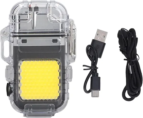 سعر ومواصفات ولاعة كهربائي مزدوجة من Next store مع كشاف LED ضد الماء IP56 – 3 أوضاع إضاءة قوية، مقاومة للرياح، عملية للتخييم، الرحلات، المشي الليلي والاستخدام اليومي (B0FPMLD95C) على Amazon EG