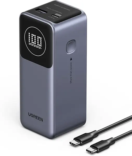 سعر ومواصفات بطارية خارجية PB724 تدعم QC وPD بمنفذ USB نوع ايه ومنفذ USB نوع سي من يوجرين، رمادي، 100 واط، سعة 12000 مللي أمبير ساعة (B0DYV4KBHN) على Amazon EG