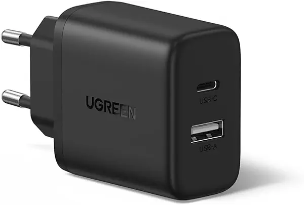 سعر ومواصفات يوجرين شاحن حائط جان 20 وات X227 1 × USB-A 1 × USB- C اسود (B0G5BX2PK6) على Amazon EG