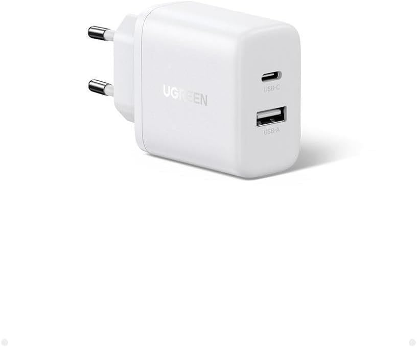 سعر ومواصفات شاحن حائط X227 بقدرة 20 واط بتقنية GaN بمنفذ USB-A عدد 1 ومنفذ USB-C عدد 1 من يوجرين، أبيض (B0G5C6Q2ZC) على Amazon EG