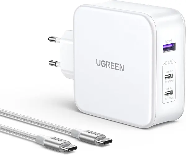 سعر ومواصفات يوجرين كيبل USB A+2*USB-C بقدرة 140 وات بتقنية جان تيك وUSB-C بطول 2 متر من نيكسود، ابيض، لهاتف خلوي (B0C5VY4V78) على Amazon EG