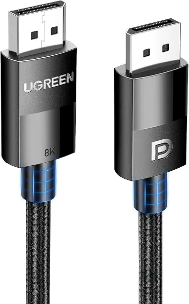 سعر ومواصفات يوجرين كيبل منفذ عرض 8K 1.4، DP الى DP 2 متر، 8K@60Hz/4K@165Hz/2K@240Hz/1080P@240Hz، لشاشة الالعاب/بطاقة الرسومات/الكمبيوتر، يدعم 3D/HDCP/HDR/G-SYNC/فري سينك، كيبل مضفر نايلون ذكر الى ذكر - 2 متر (B0H5659GCQ) على Amazon EG