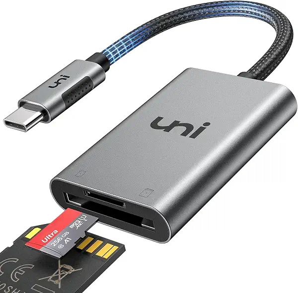 سعر ومواصفات يوني قارئ بطاقات SD، محول بطاقة ذاكرة USB C SDXC، SDHC، MMC، RS-MMC، Micro SDXC/SDHC، ثاندربولت 3 سعة 2TB لماك بوك برو/اير، ايباد برو، اندرويد جالاكسي، الخ. متوافق مع (B07DJT5GPT) على Amazon EG